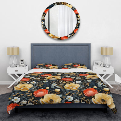 Ensemble de housse de couette Contemporary Poppy Essence Fusion Floral Field - Floral