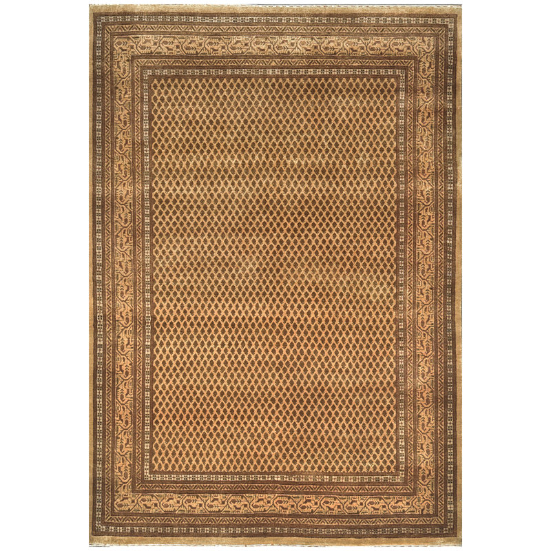 Hand Knotted Oriental Area Rug in Light Beige/Brown