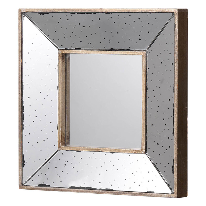 Miroir décoratif carré 12 po x 12 po argent vieilli