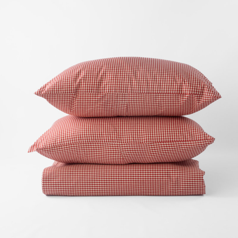 Caden Red Duvet Cover Set - Twin, Twin Duvet Cover + 1 Sham