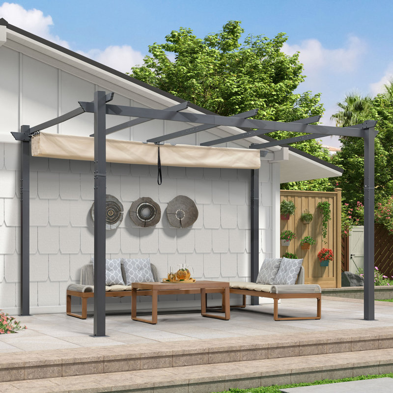 4m x 3m Aluminum Pergola, Khaki