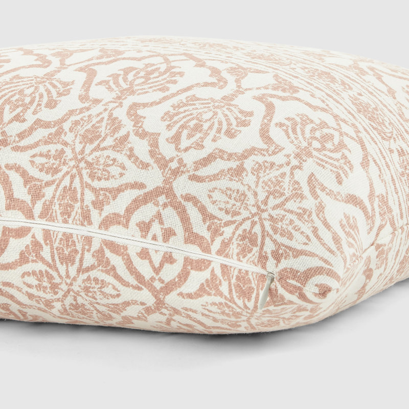 Elegant Antique Floral Rose Cotton Throw Pillow