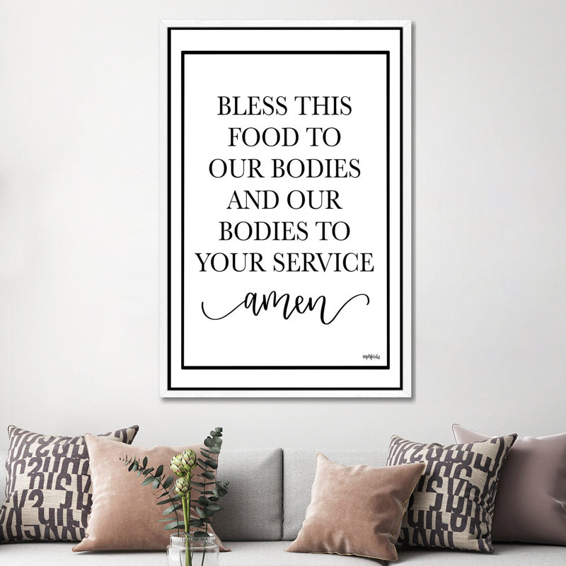 Bless This Food by Imperfect Dust - Painting on Canvas, White Framed, 152.4cm H x 101.6cm W x 3.81cm D