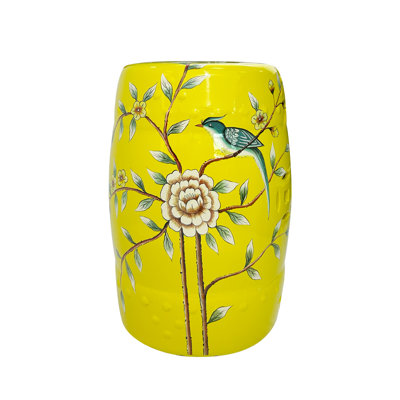 Flower and bird ceramic stool