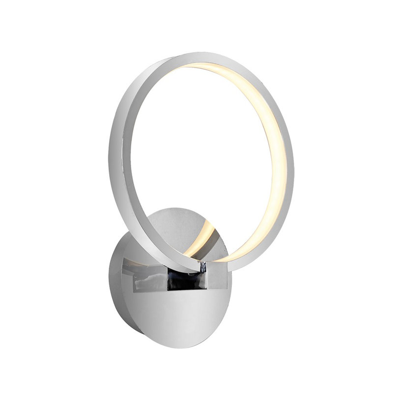 Applique à bras en métal à DEL, Chrome