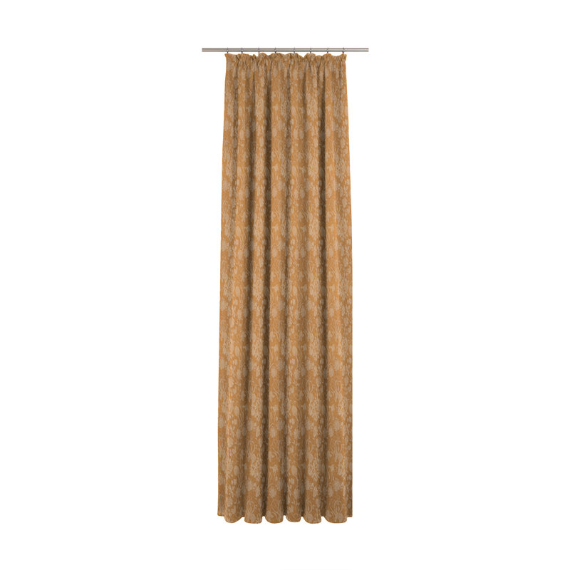 Micheal Pinch Pleat Opaque Single Curtain, 145cm Width x 145cm Drop, Curry