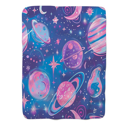 Motif de subtile planète - couverture en sherpa de qualité supérieure 1 pièce
