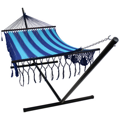 Hamac et support pour 2 personnes en coton tissé Larimore d'une capacité de 400 lb