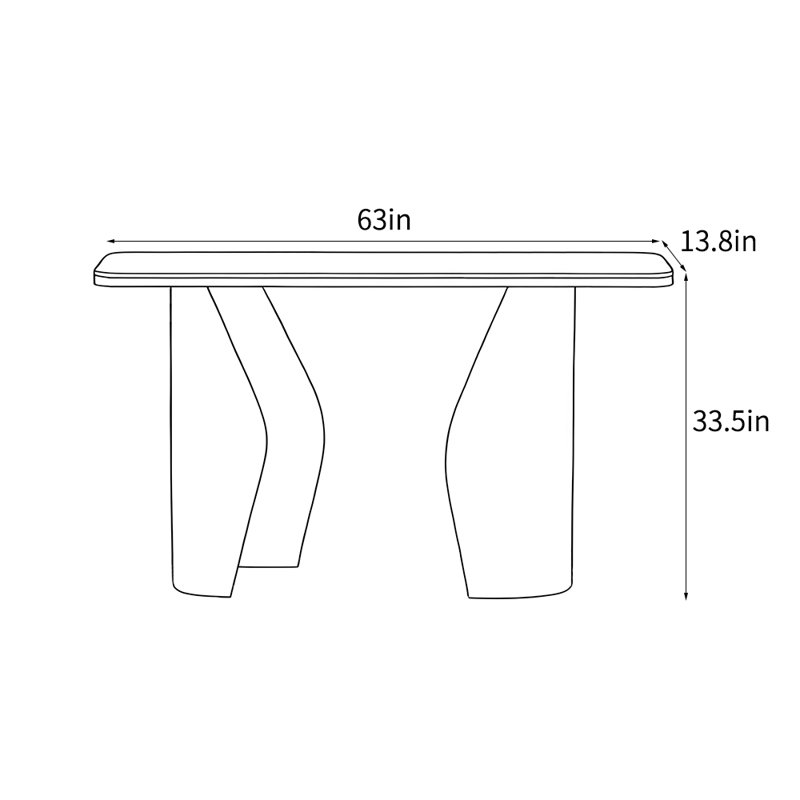 Italian style light luxury console table., 33.5" H x 63" W x 13.8" D, Gold