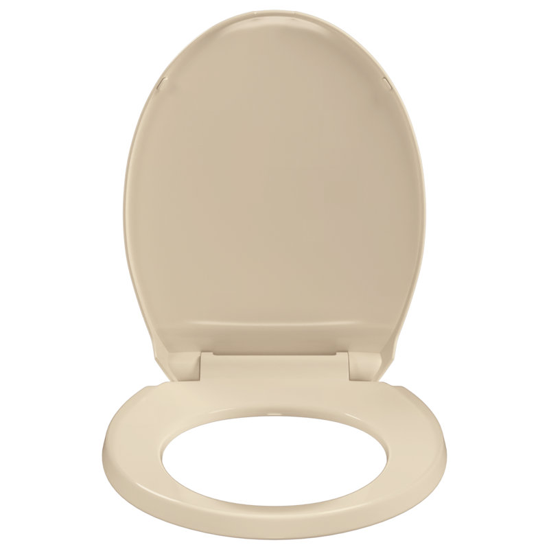 vidaXL Soft-Close Toilet Seat Beige Oval, Beige