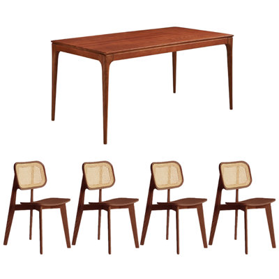 Simple Retro All Solid Wood Ash Dining Table Set