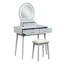 Commode de coiffeuse rose captivante avec miroir et tabouret - élément de chambre à coucher et pour unité de rangement fonctionnelle-635247271