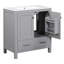 Meuble-lavabo gris 60 po avec lavabos doubles en céramique et tablette spacieuse - meuble de rangement élégant