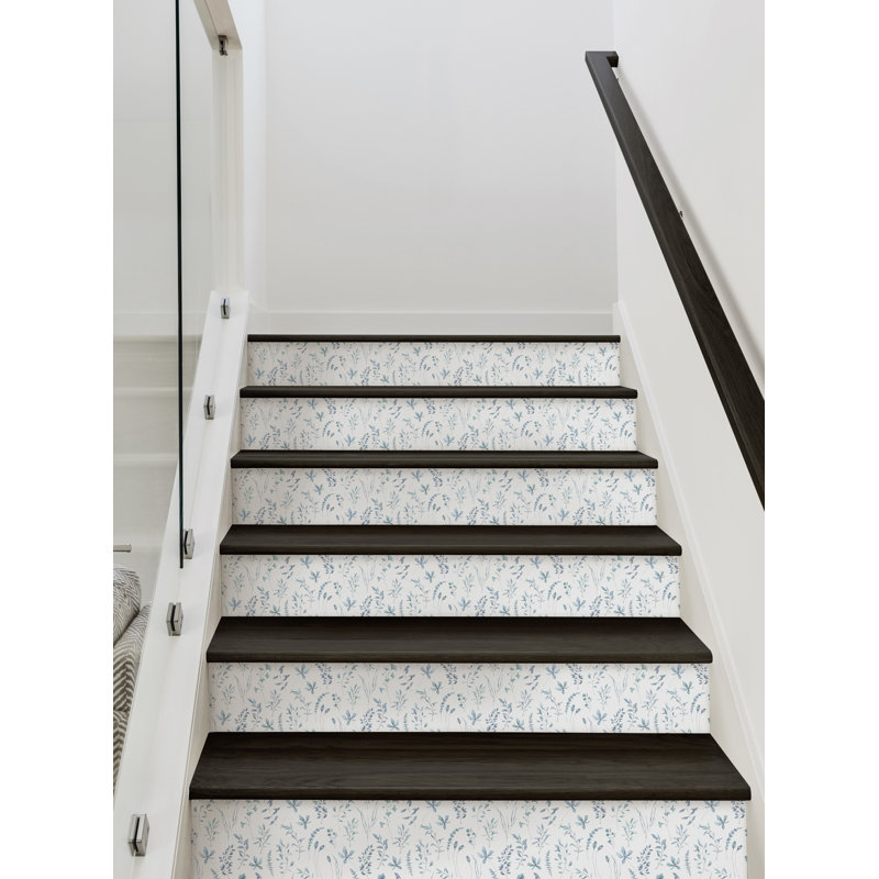 Décalcomanie murale Stair Riser, L 7 po x L 48 po, Bleu