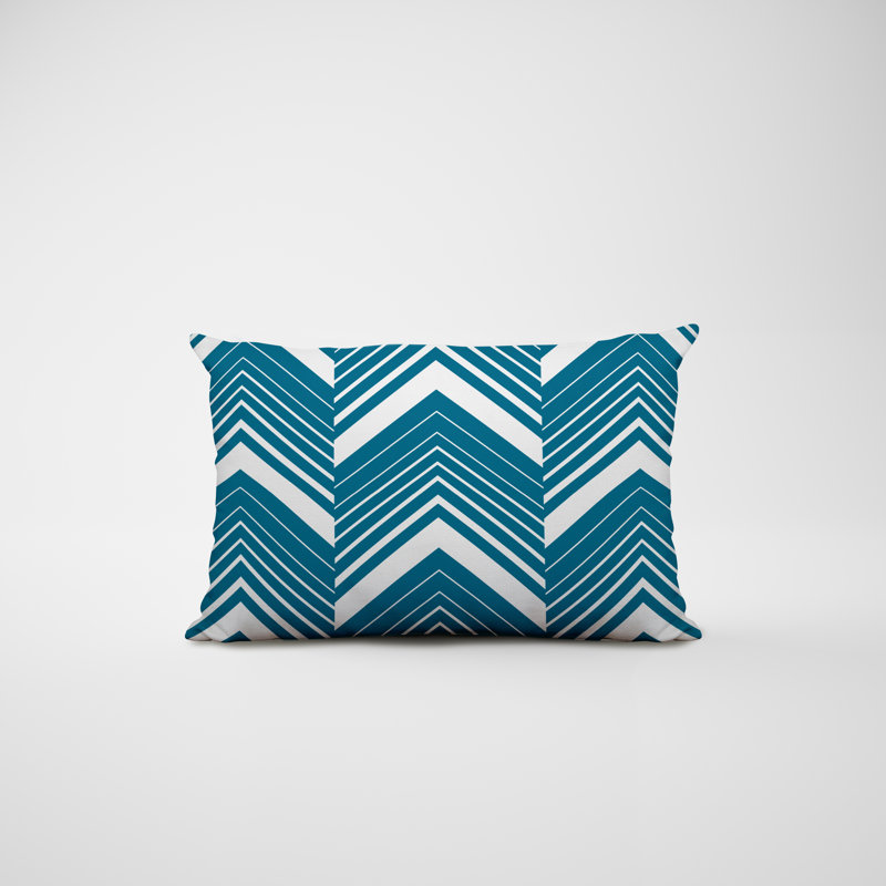 Outdoor Reversible Throw Pillow, Turquoise