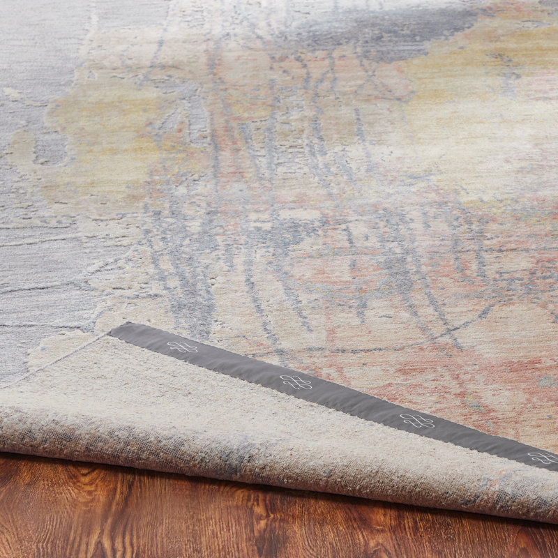 Hand Knotted Abstract Area Rug, Rectangle 2' x 3'