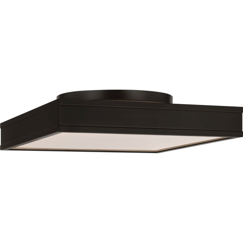 Dupont Square Semi Flush, Aged Iron, 4" H x 16" W x 16" D