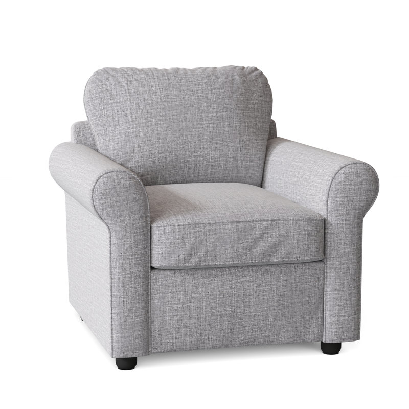 Fauteuil rembourré Warrington, Lin texturé pierre ponce Zuma