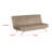 Villy Futon Sofa Bed, Chrome Metal Legs, Taupe Channel Tufted Fabric-117664625