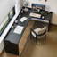 Bureau en coin en bois massif en forme de L, un bureau d'angle domestique avec une chicane-635486626-635486639