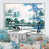 Toile avec cadre flottant blanc
