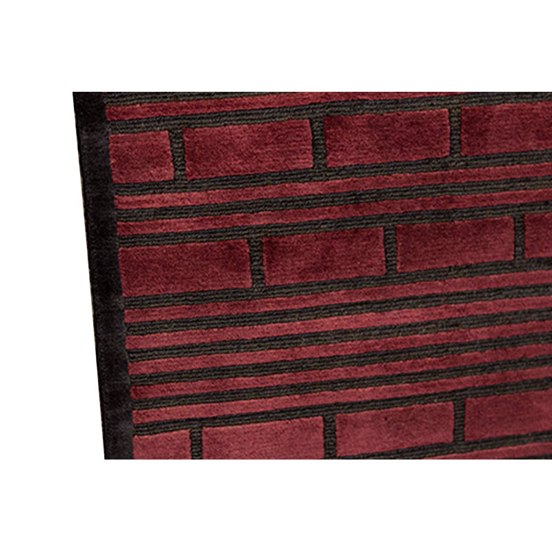 Hand-Knotted High-Quality Wine and Black Area Rug