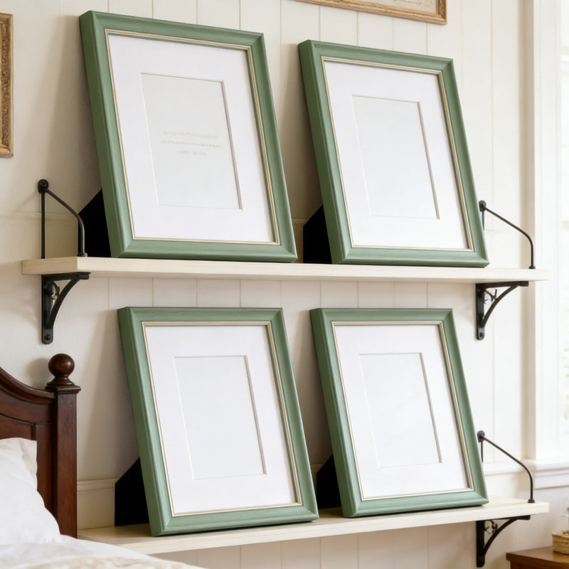 Ensemble de 4 cadres photo 9 x 12 avec plexiglas, plateau de table en bois massif et cadres muraux pour 5 x 7, 6 x 8 avec tapis ou 9 x 12 sans tapis, présentoir polyvalent pour la maison et le bureau