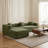 Modular Boneless Corduroy Reversible Sectional Sofa - 5-in-1 Convertible Sleeper, No-Assembly Grand King Bed-55331176