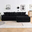 Fauteuil inclinable moderne en velours côtelé noir, accoudoir avec porte-gobelet et rangement, méridienne réversible pour le salon, chambre à coucher Matériaux, accoudoir de rangement, confortable et élégant