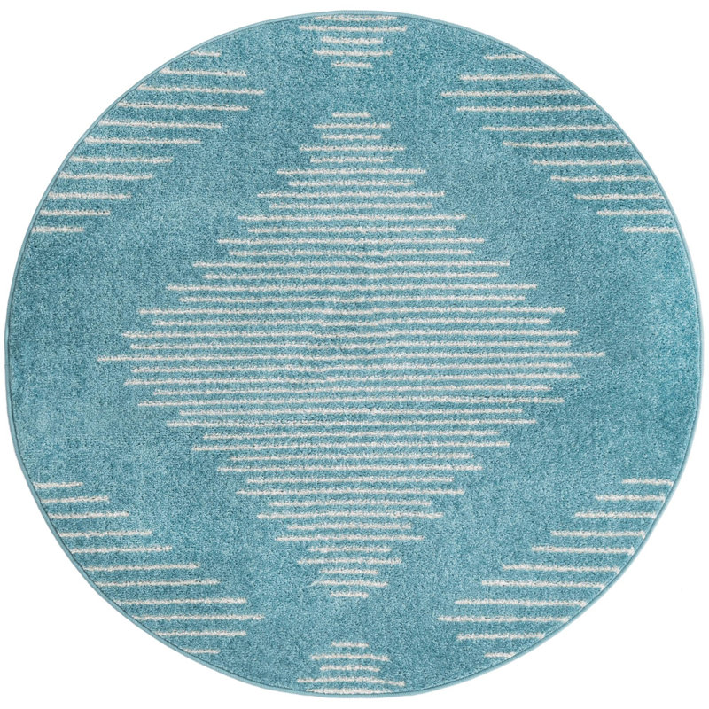 Geometric Indoor Rug, Round 4'