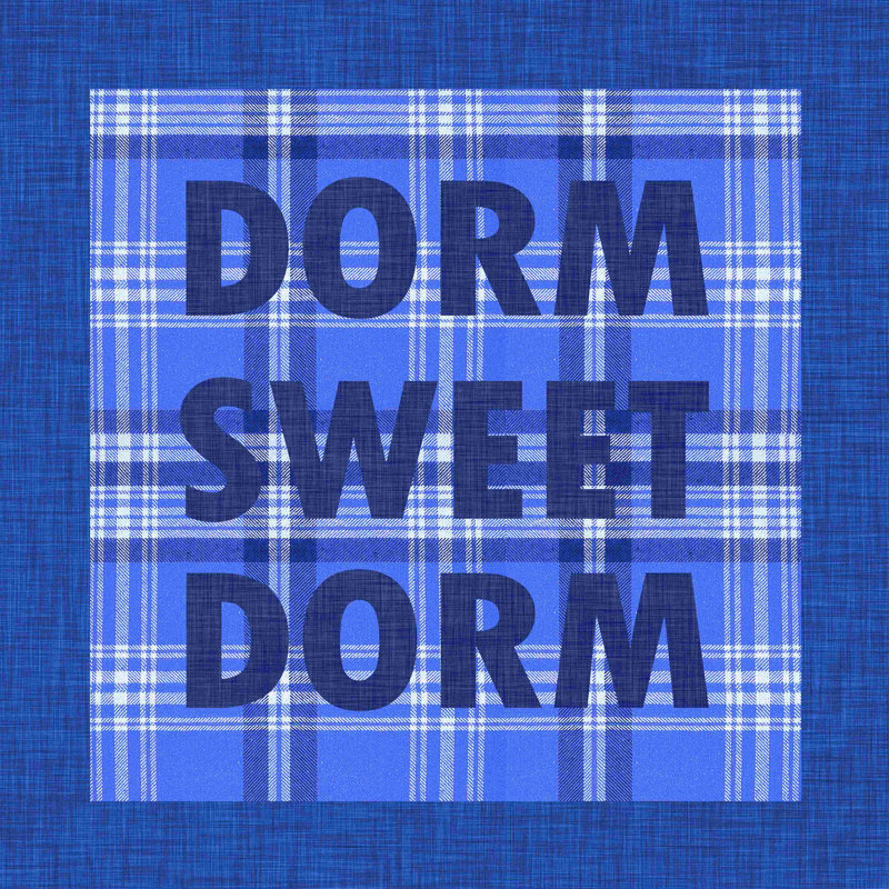 «Dorm Sweet Dorm», art textuel sur toile tendue, H 12 po x l 12 po