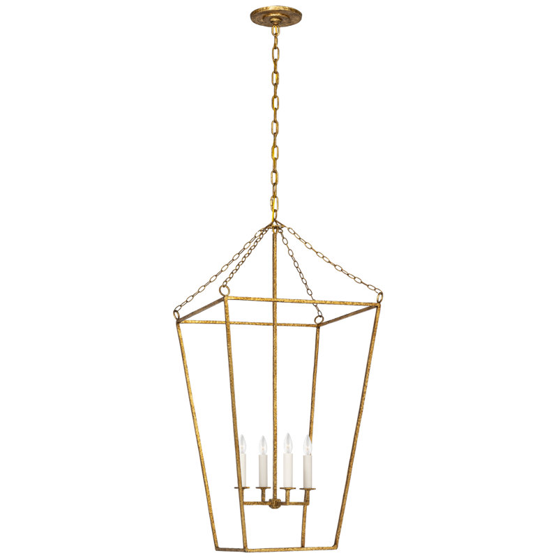 Malloy 4 - Light Chandelier, 38.25" H x 18.5" W x 18.5" D, Gilded Iron