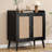 Sideboard Buffet Cabinet with Storage, Bar Liquor Cabinet with Rattan Decorated Doors, Credenza Console Tablefor Dining Room, Living Room,Hallway-1773210018