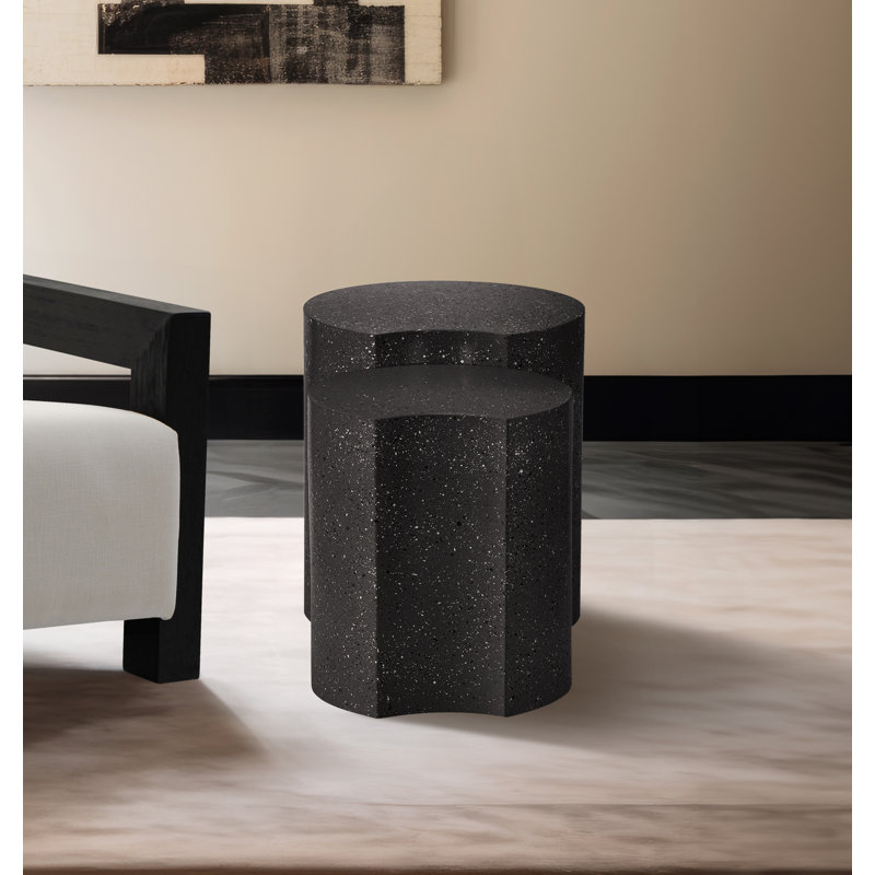 Ismah Iron Top End Table Set, Black