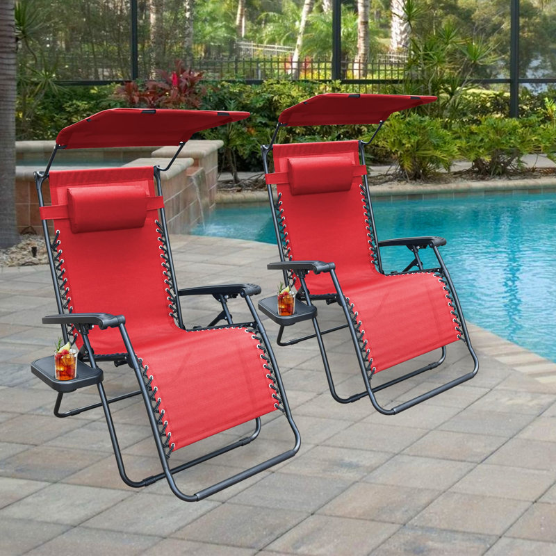Chaise pliante zéro gravité Johns, Rouge