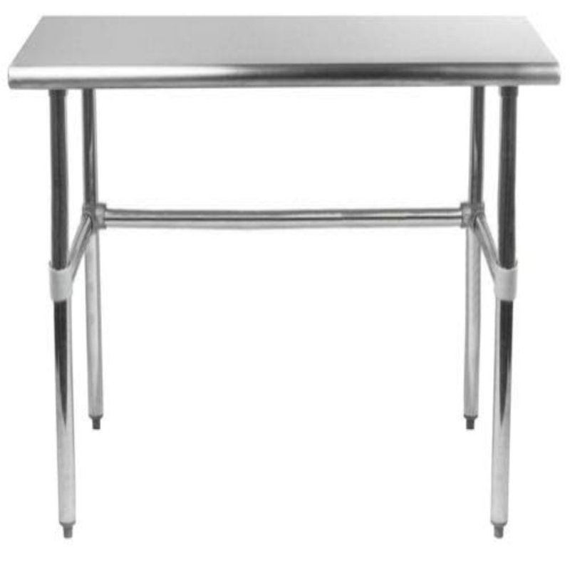 Express KitchQuip 35"H X 48"W X24"D  Open Base Stainless Steel Commercial Work Prep Table, 35"H x 48"W x 24"D