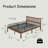 14"H Heavy-Duty Easy Assembly Solid Wood Bamboo Platform Bed Frame with Headboard Metal Slats-1225217759-1209602965