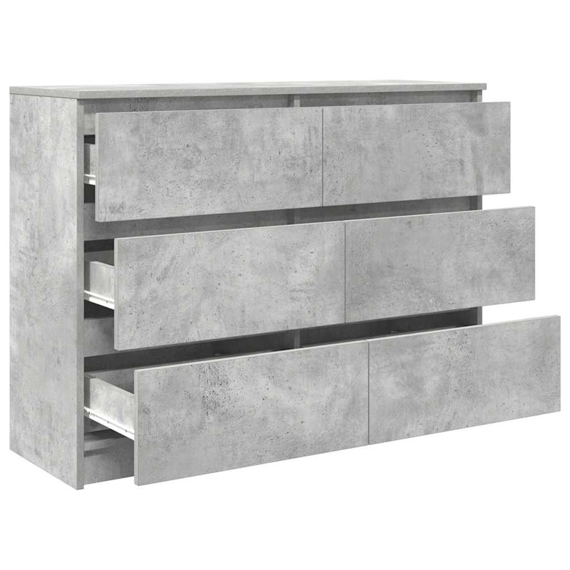 Sideboard 100X35x76 Cm Engineered Wood, Concrete Grey