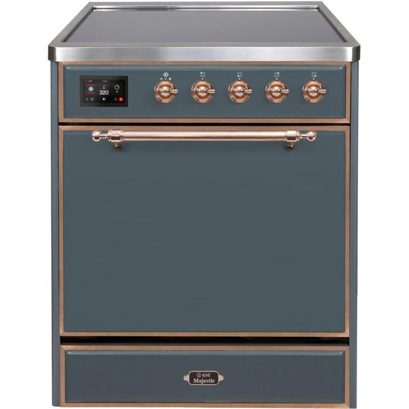 ILVE Majestic II 30 in Induction Range, Blue Gray/Copper