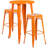 Gyala Round Metal Indoor-Outdoor Bar Table Set with 2 Square Seat Backless Stools-1742381546-1742387205