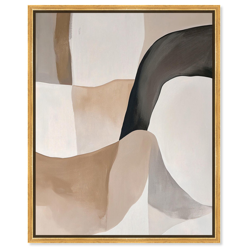 «Curvilinear Composition I» par Art Remedy, H 21 po x l 17 po, Cadre flottant, Noir