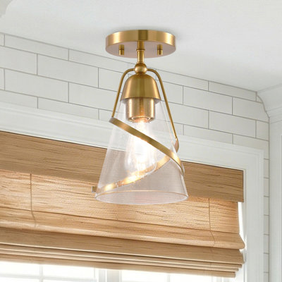 Glass Semi Flush Mount Ceiling Light