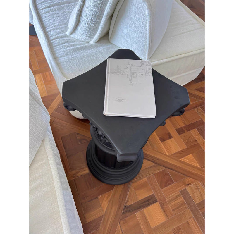Solid Black Roman Column Floor Ornament