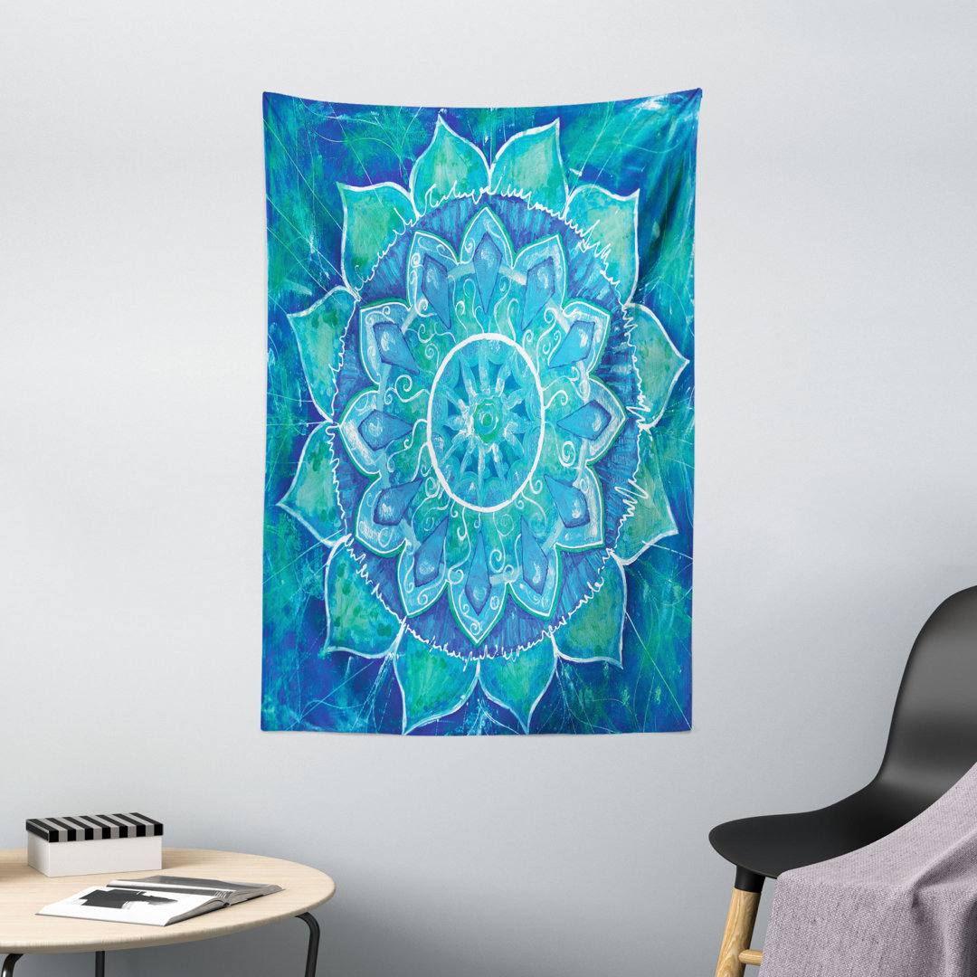 Wandbehang Hand Drawn Style Grungy Modern Art Design Blossoming Flower Modern