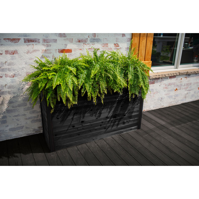 Mezza Parklette Planter, 32.25" H x 59" W x 16.13" D, Charcoal