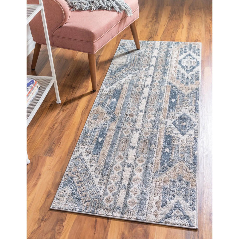 Tapis contemporain contemporain Wenden, Tapis de couloir 2 pi 7 po x 13 pi 1 po