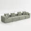 Canapé modulaire modulaire pour le salon, rembourrage en mousse vert clair, revêtement texturé vert clair, ensemble compact compact, assemblage simple, ensemble 111 po x 74 po x 24 po, module de 37 po - vert clair-373851532