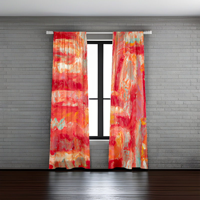 Annancy Semi Sheer Curtain Panel Pair, 20" W x 61" L