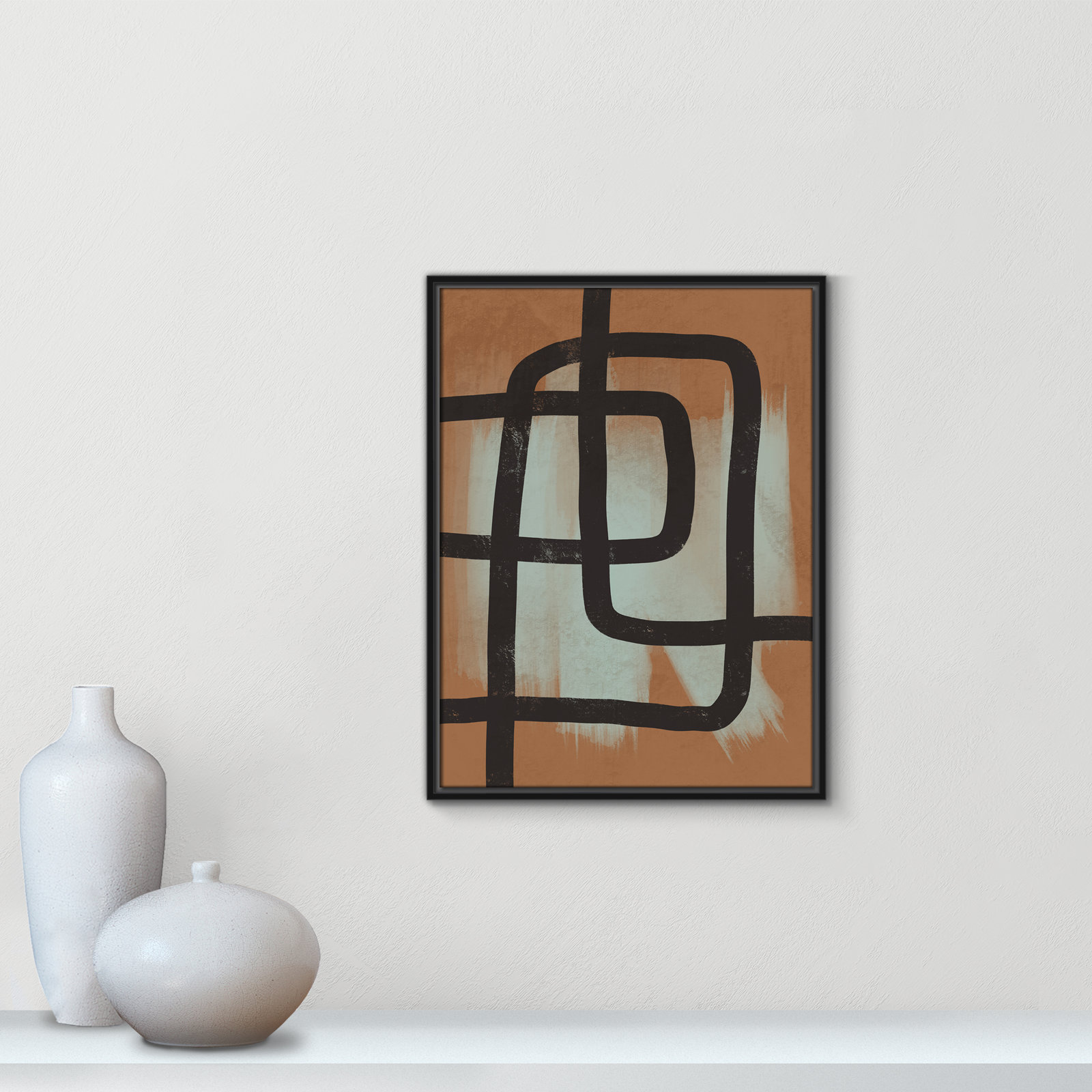 Many Paths Taken 2 Painting, Black, 25.5" H x 19.5" W x 2" D