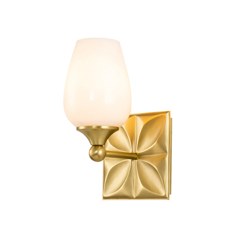 Meuble-lavabo moderne 1 lumière Stier, Doré, Verre opale